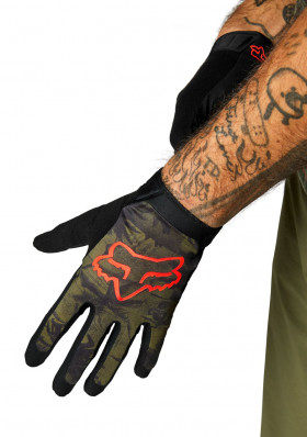 Pánské cyklistické rukavice Fox Flexair Ascent Glove Olive Green